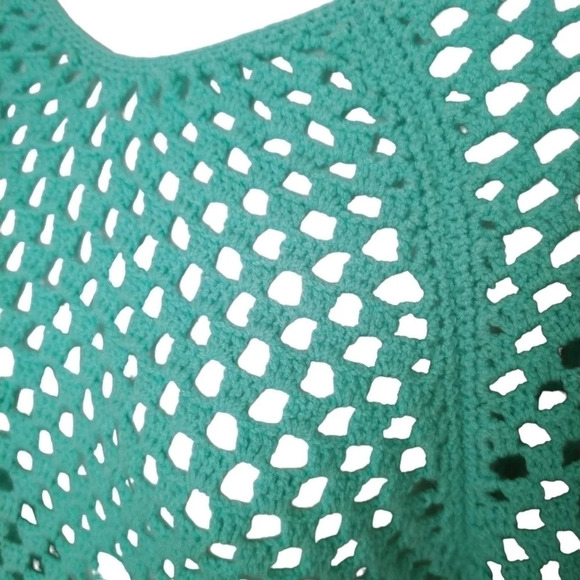 Turquoise Knitted Tunic/Sweater/Pullover/Beach Cover Up M - Picture 8 of 8